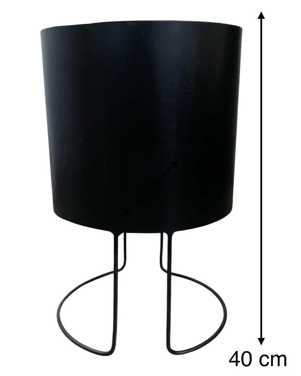 4ft areca palm tree and black metal round planter