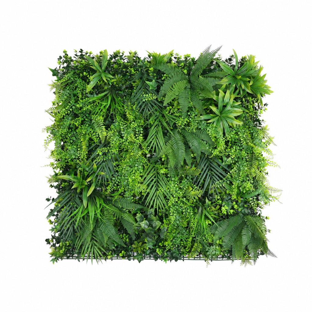 Mixed fern wall with a wider white border